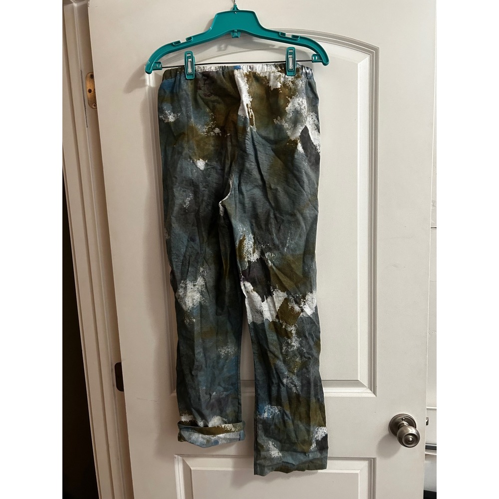Sucesos Hand Painted One of a Kind Cotton pants Womens Medium - Picture 2 of 9